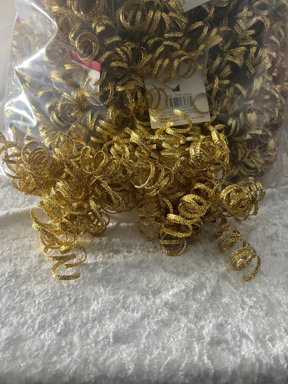 20-🆕Gold Glitter Spiral Ribbon Garland